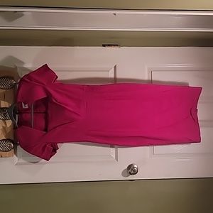 Asos Fuchsia Pink Midi Length Pencil Dress